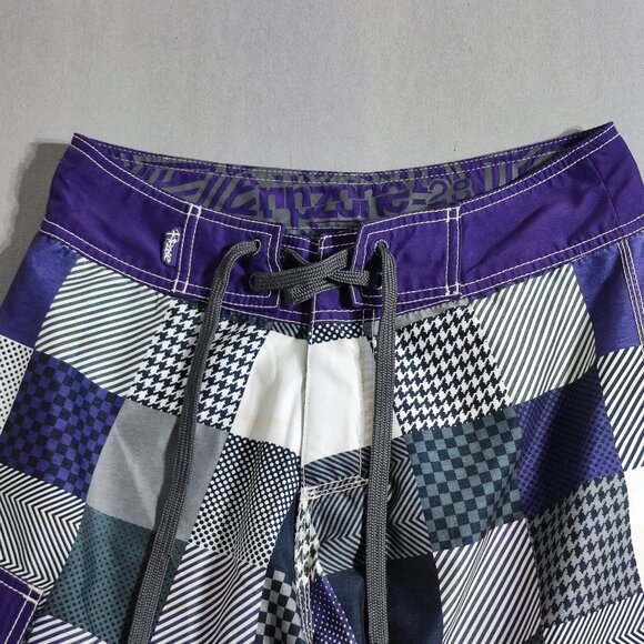 RipZone board shorts men's size 28 purple white grey abstract summer swim wear - Picture 2 of 13